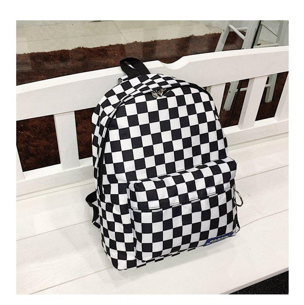 Trend checkerboard Teenager Backpack