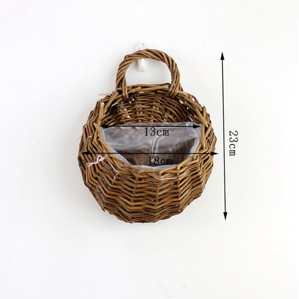 Wall Hanging Natural Wicker Flower Basket