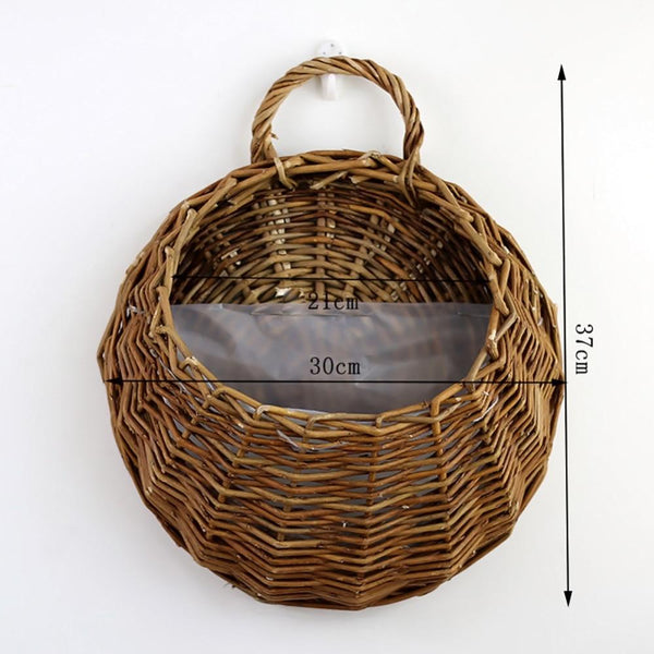 Wall Hanging Natural Wicker Flower Basket