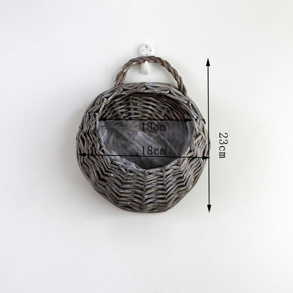 Wall Hanging Natural Wicker Flower Basket