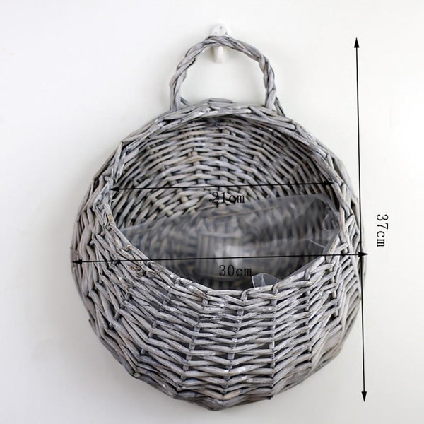 Wall Hanging Natural Wicker Flower Basket