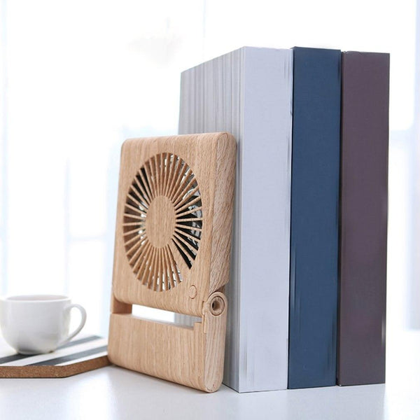 Wood Grain Ultra-Thin Foldable Fan