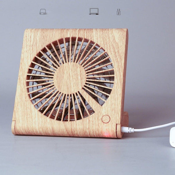 Wood Grain Ultra-Thin Foldable Fan