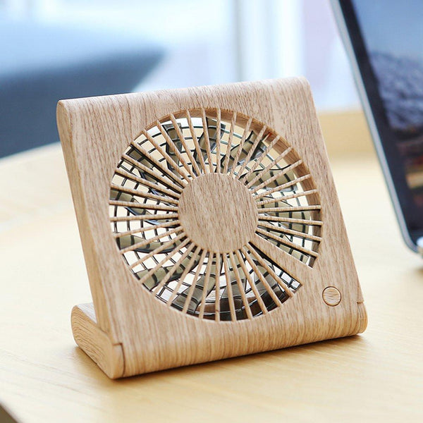 Wood Grain Ultra-Thin Foldable Fan