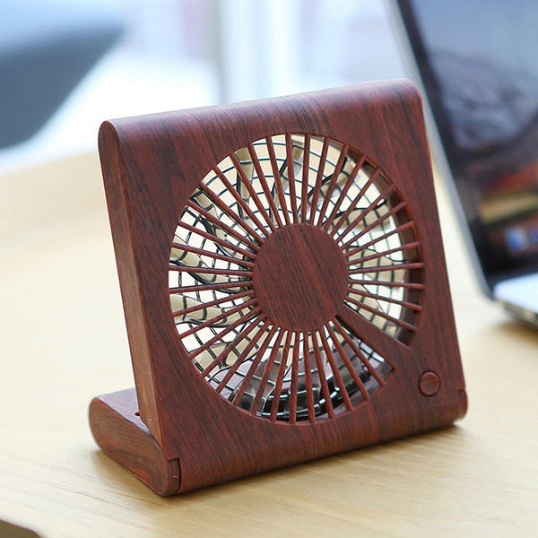 Wood Grain Ultra-Thin Foldable Fan