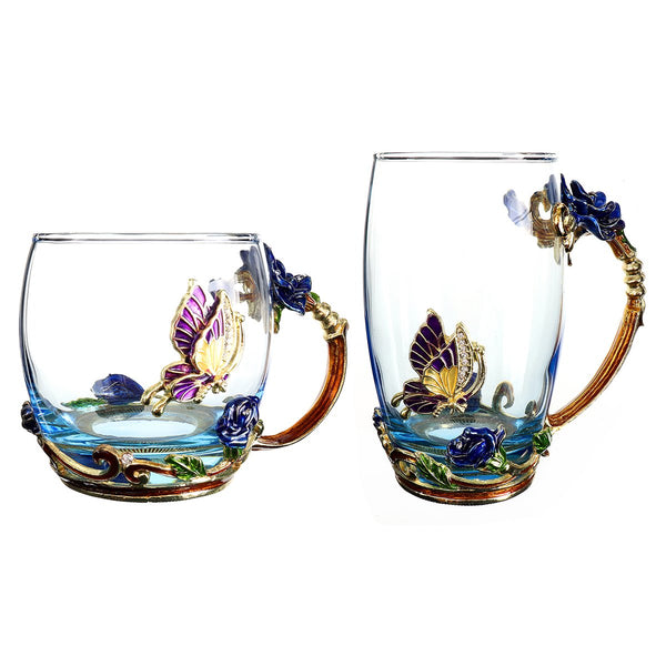 Mug Flower Tea Glass Cups