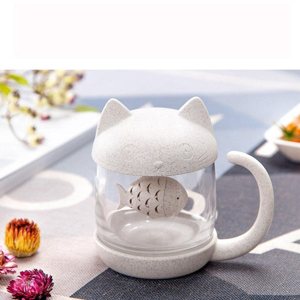 Cute Cat Little Monkey Glass Cup