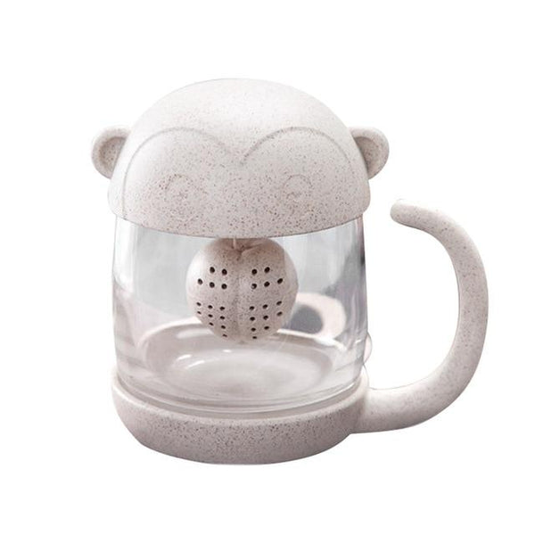 Cute Cat Little Monkey Glass Cup