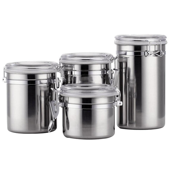 4PCS/Set Kitchen Utensil Stainless Coffee Sealed Jar