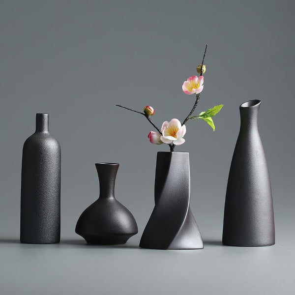 Modern Ceramic Vase creative black Tabletop