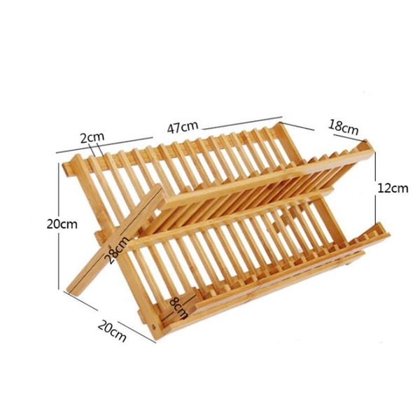 Folding Bamboo Dish Rack Drying Rack Holder