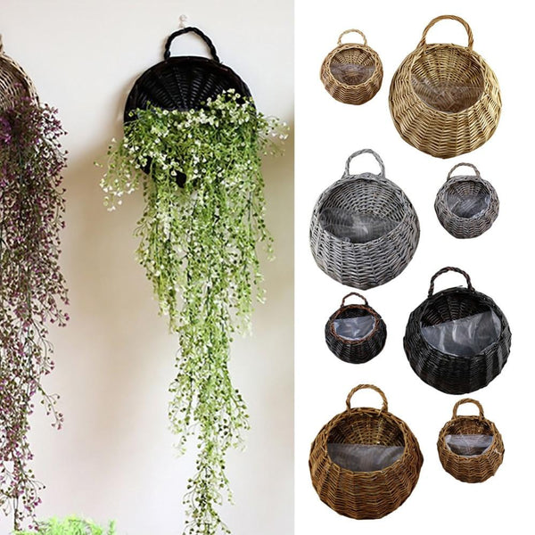 Wall Hanging Natural Wicker Flower Basket