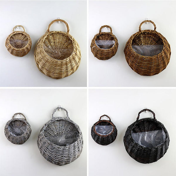 Wall Hanging Natural Wicker Flower Basket