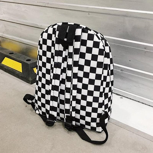 Trend checkerboard Teenager Backpack