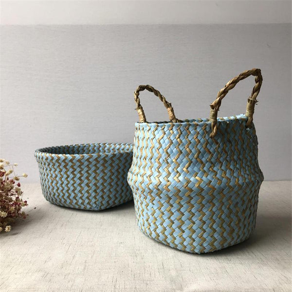 Foldable Handmade Seagrass Storage Basket