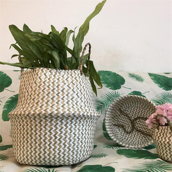 Foldable Handmade Seagrass Storage Basket