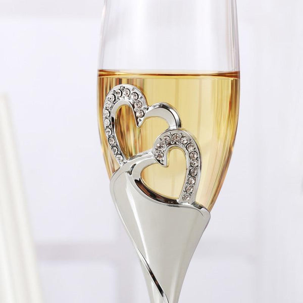 Toasting Champagne Flutes Glasses Cup